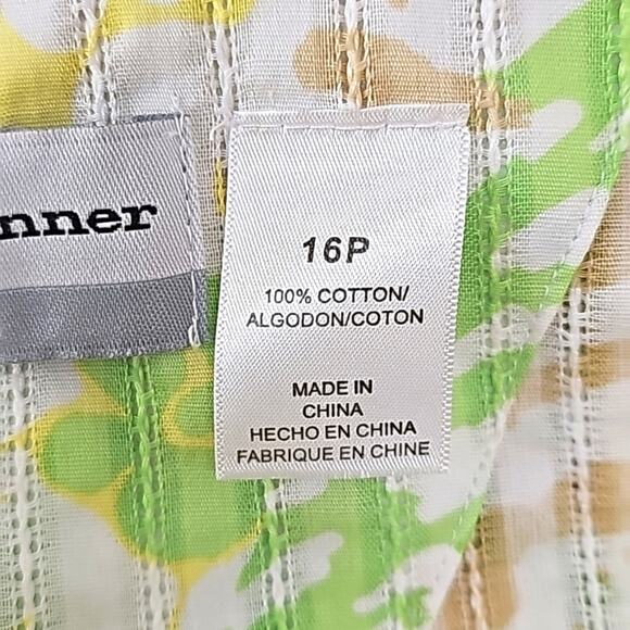 Alfred Dunner Petite Womens Embroidered Neck 3/4 Sleeve 100% Cotton Top Size 16P - Picture 10 of 11